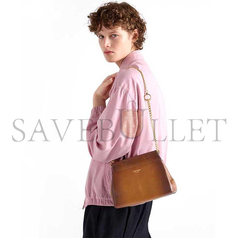 PRADA ENCHAÎNÉ MINI LEATHER BAG 1BC263 (22*18*11.5cm) 